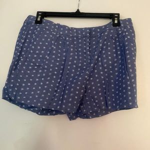 J. Crew Blue and White Patterned Linen Shorts